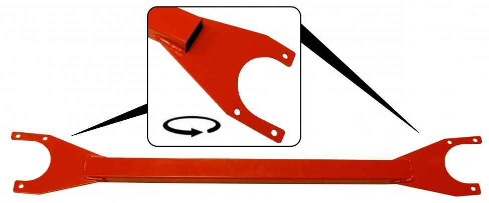 Domstrebe Federbeinstabilisator aus Stahl, rot lackiert